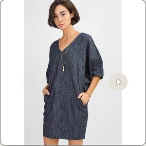 Amy Kuschel The Wedge Dress In Color Denim